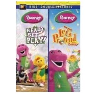 Barney Kids Double Features 2 DVD Set Ready Set Play Let’s Pretend with Barney